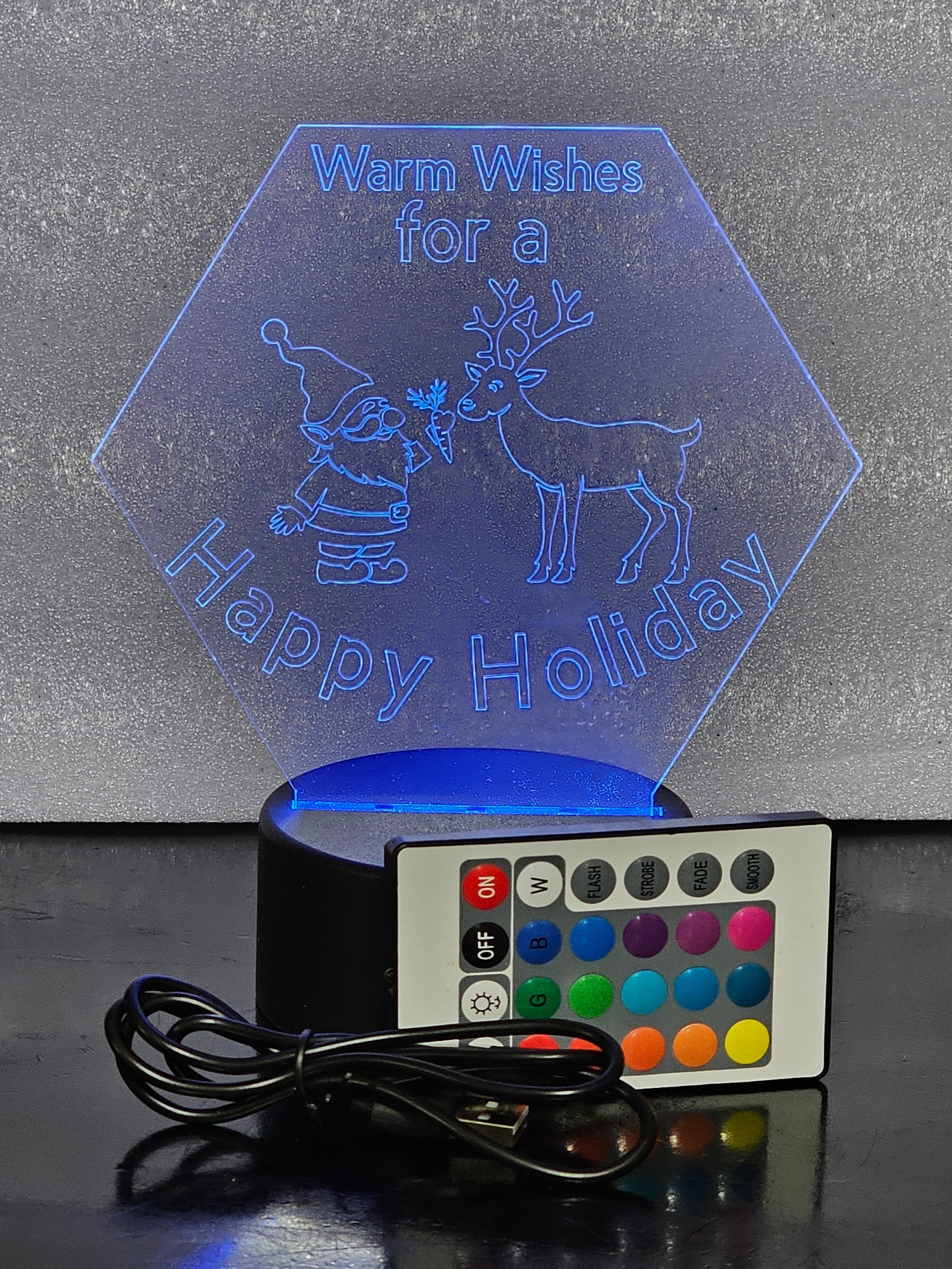 3D Globe Light Santa & Reindeer