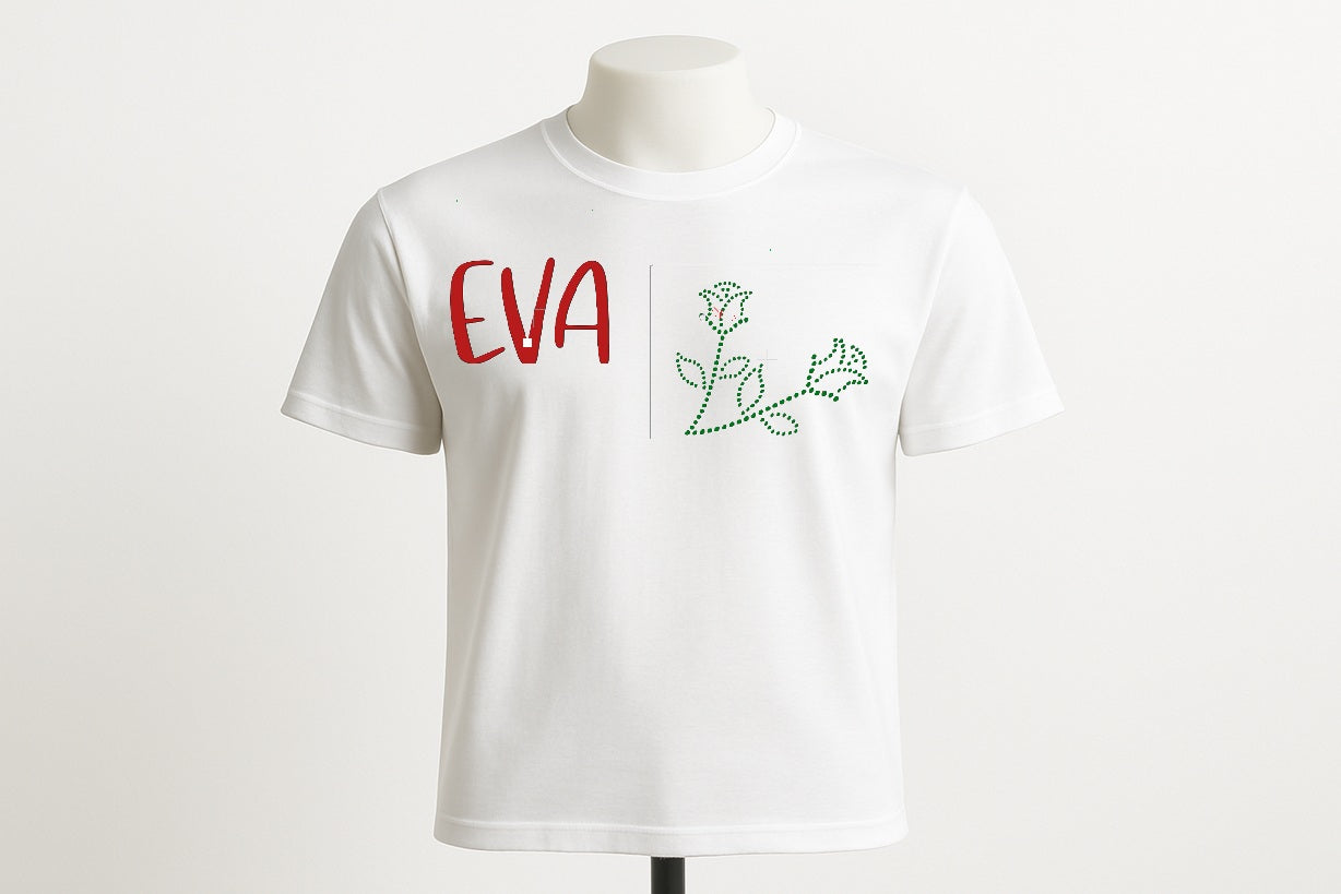 Name with Roses Heat Transfer T-Shirt